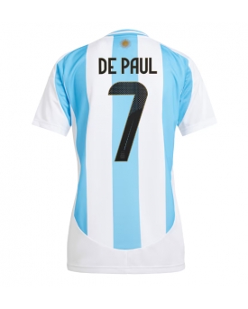 Argentina Rodrigo De Paul #7 Maglia Gara Casa Repliche Copa America 2024 Donna